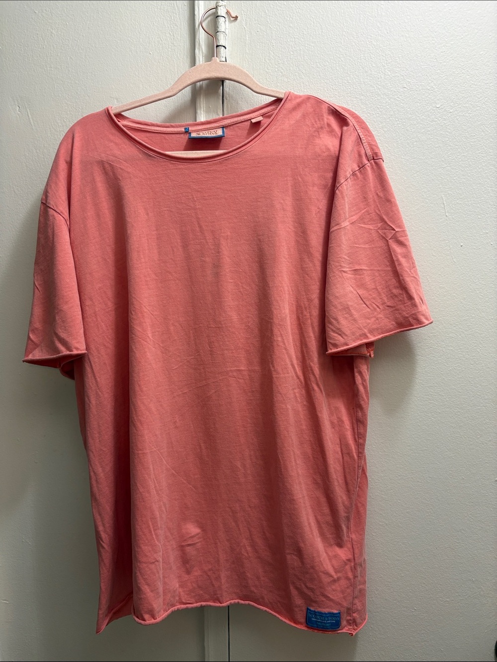 Scotch & Soda Coral Peach Short Sleeve Crew Tee Size XL